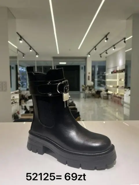 Botki na płaskim (36-41, 12par) 52125 BLACK