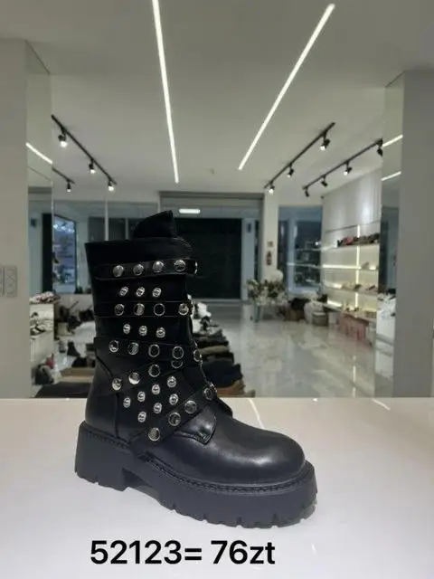 Botki na płaskim (36-41, 12par) 52123 BLACK