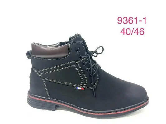 Botki męskie-OCIEPLANE (40-46, 12par) 9361-1 BLACK