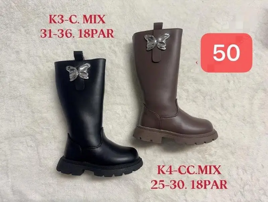 Botki dziewczynka (25-30, 18par) K4-CC.MIX MiX kolorów