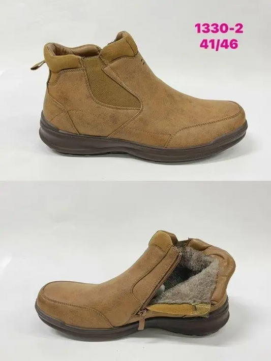 Botki męskie-OCIEPLANE (41-46, 12par) 1330-2 CAMEL