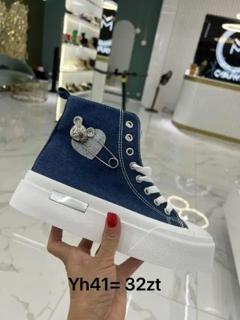 Trampki wiążane damskie (36-41, 12par) Yh41 BLUE