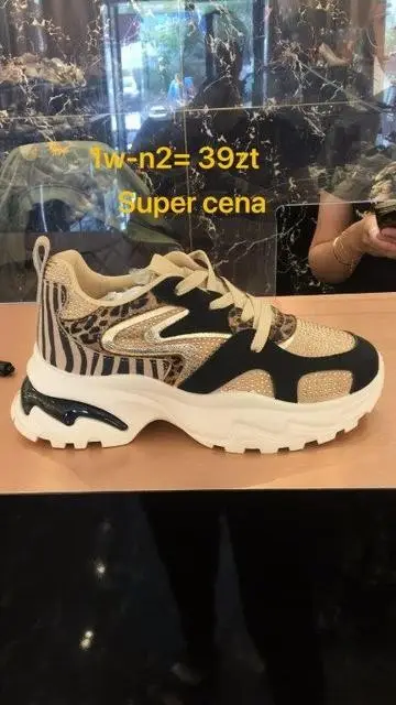Sneakersy damskie (36-41, 12par) 1W-N2 GOLD