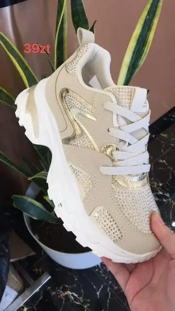 Sneakersy damskie (36-41, 12par) 1W-N2 BEIGE