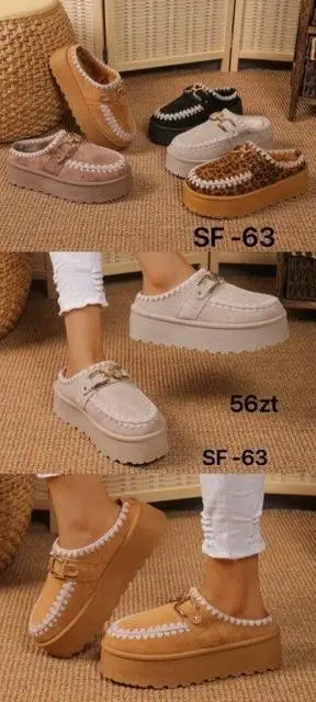 Kapcie zakryte palce damskie-OCIEPLANE (36-41, 12par) SF-63
