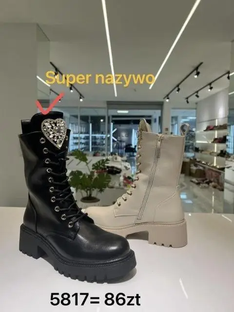 Botki na płaskim (36-41, 12par) 5817 BLACK