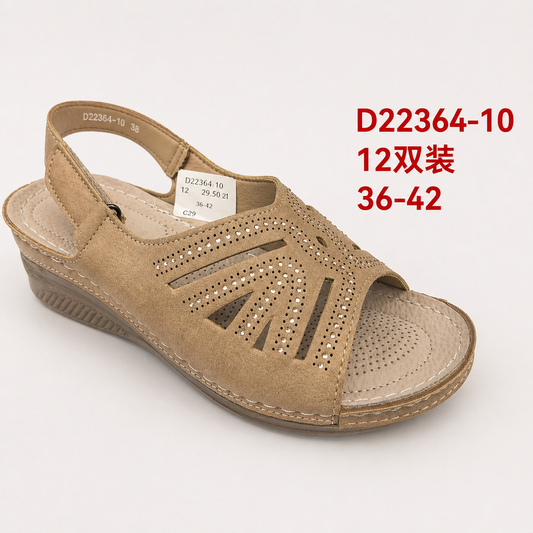 Sandały damskie D22364-10 (36-42,12Par)