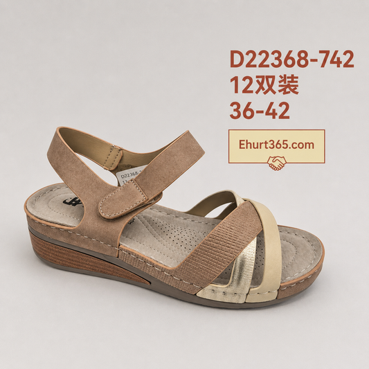 Sandały damskie D22368-742 (36-42,12Par)