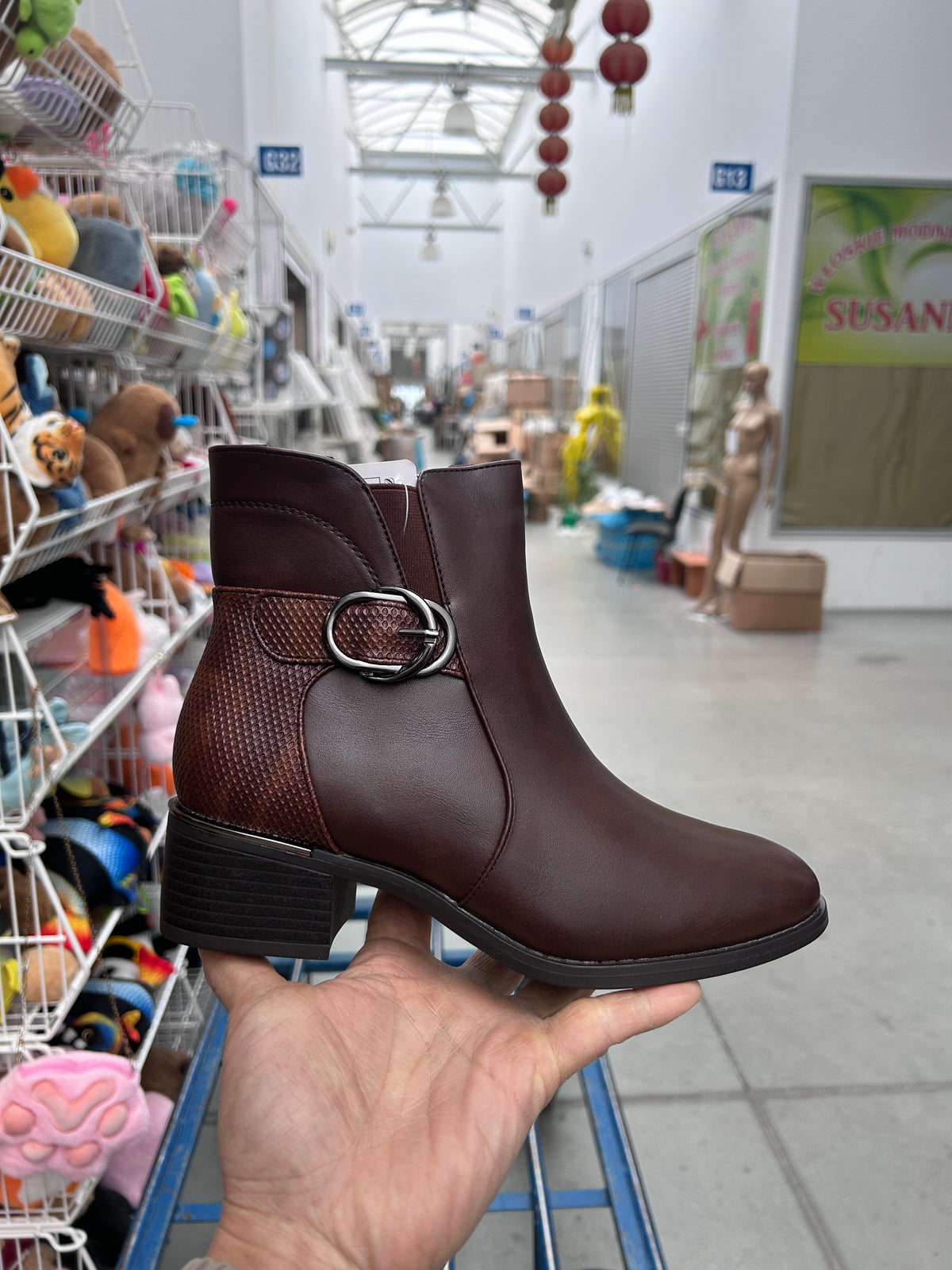 Botki damskie (36-41, 12par) 2819-2 BROWN