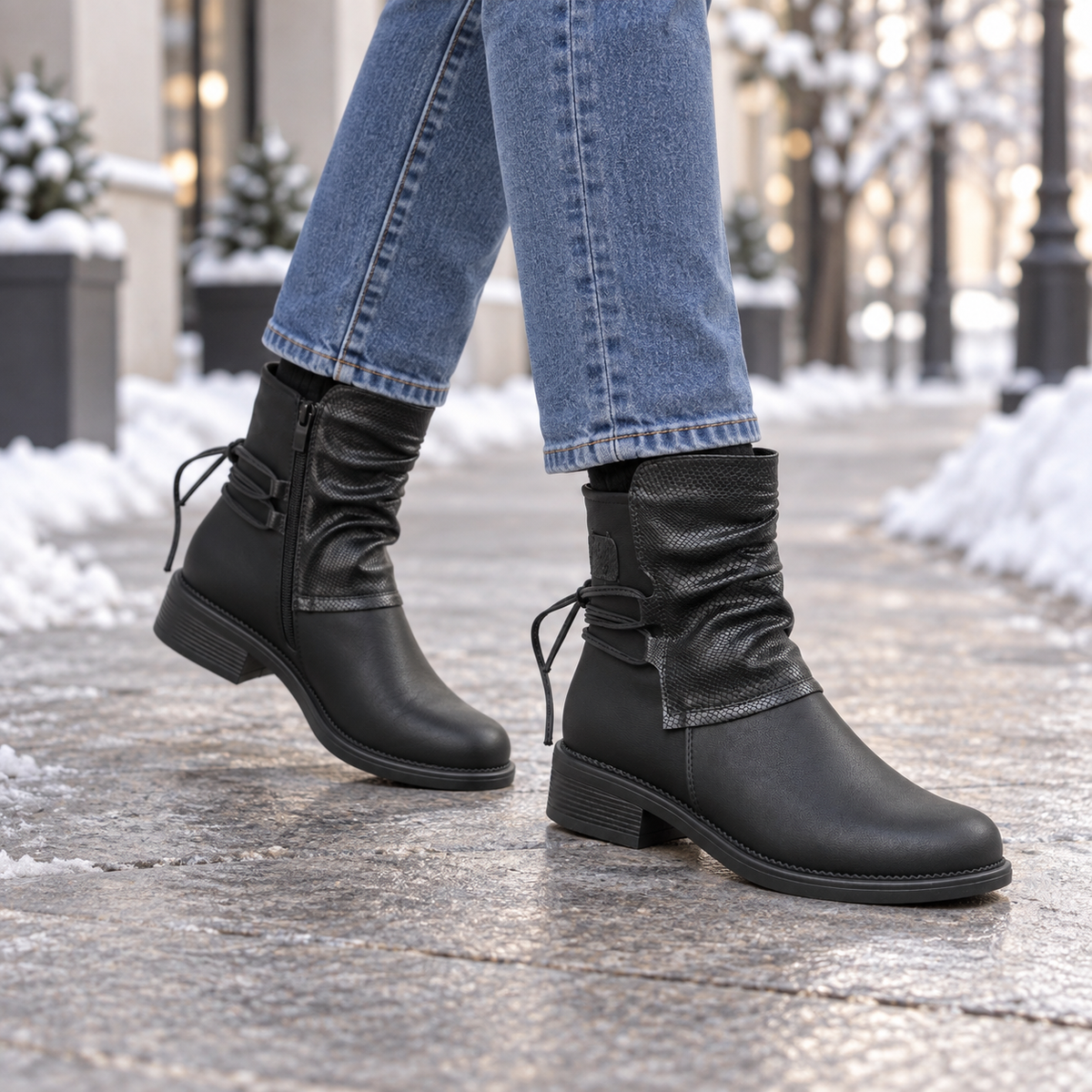 Botki Damskie (36-42) 12Par D27585-1 BLACK