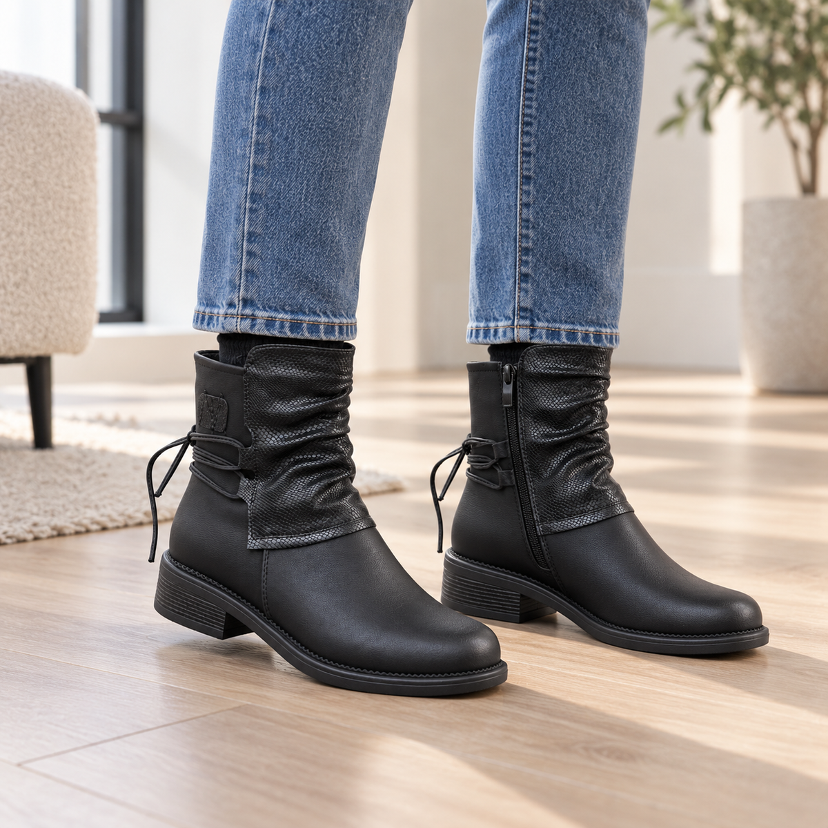 Botki Damskie (36-42) 12Par D27585-1 BLACK