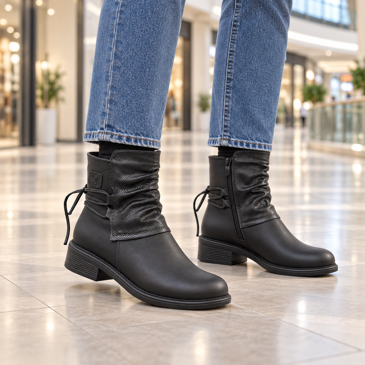 Botki Damskie (36-42) 12Par D27585-1 BLACK
