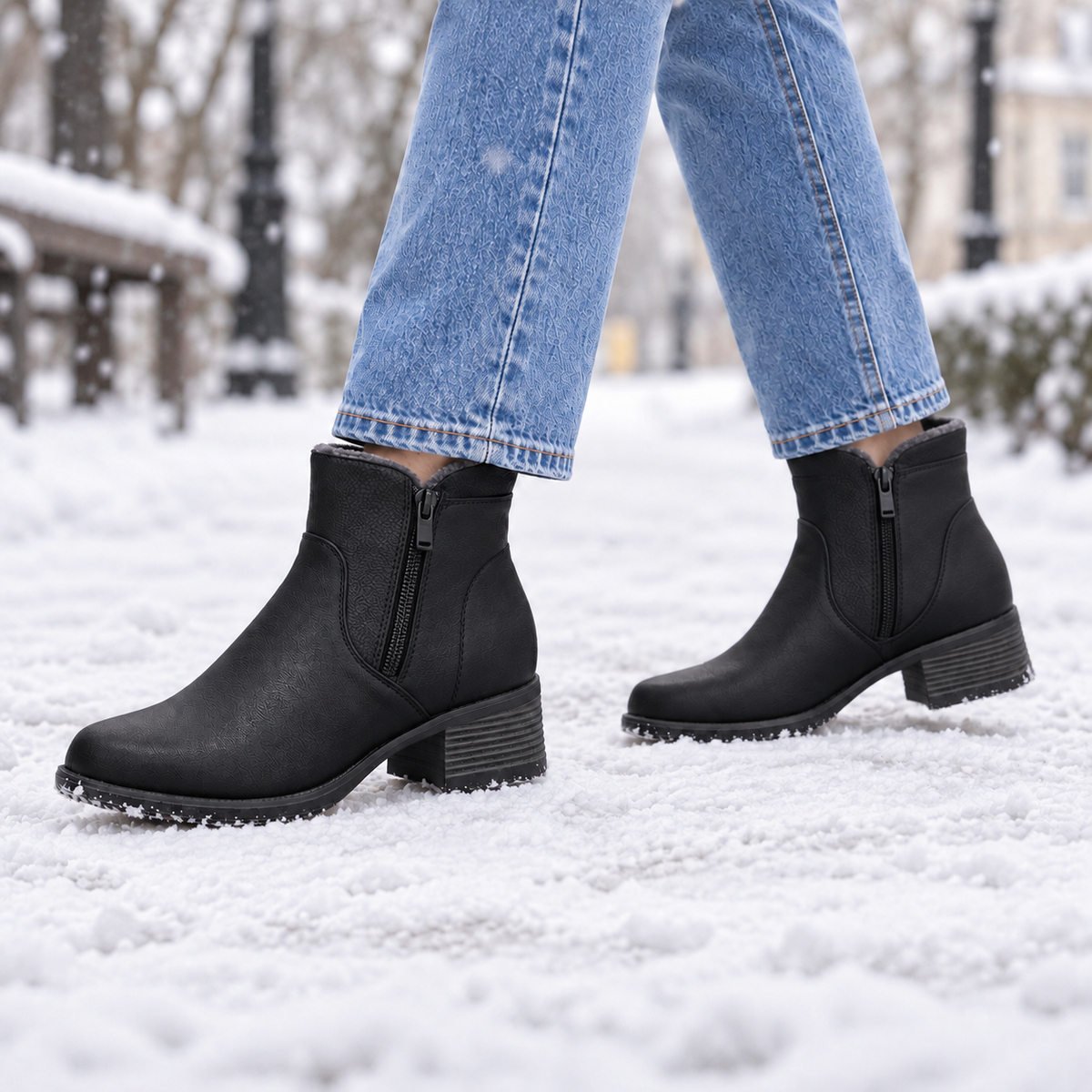 Botki Śniegowce damskie (36-41, 12par) 2083-3 BLACK