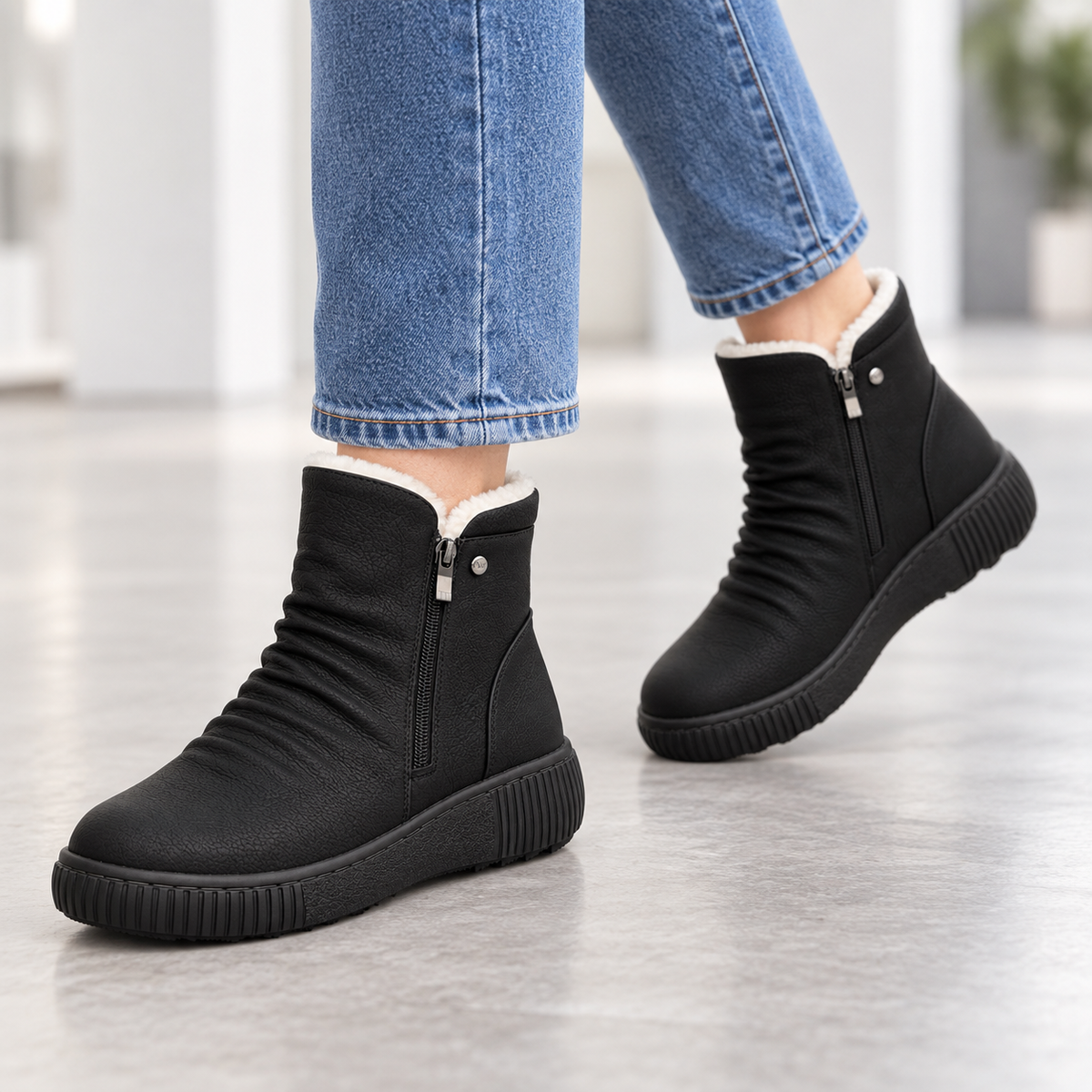 Botki Damskie (36-42) 12Par M218-1 BLACK