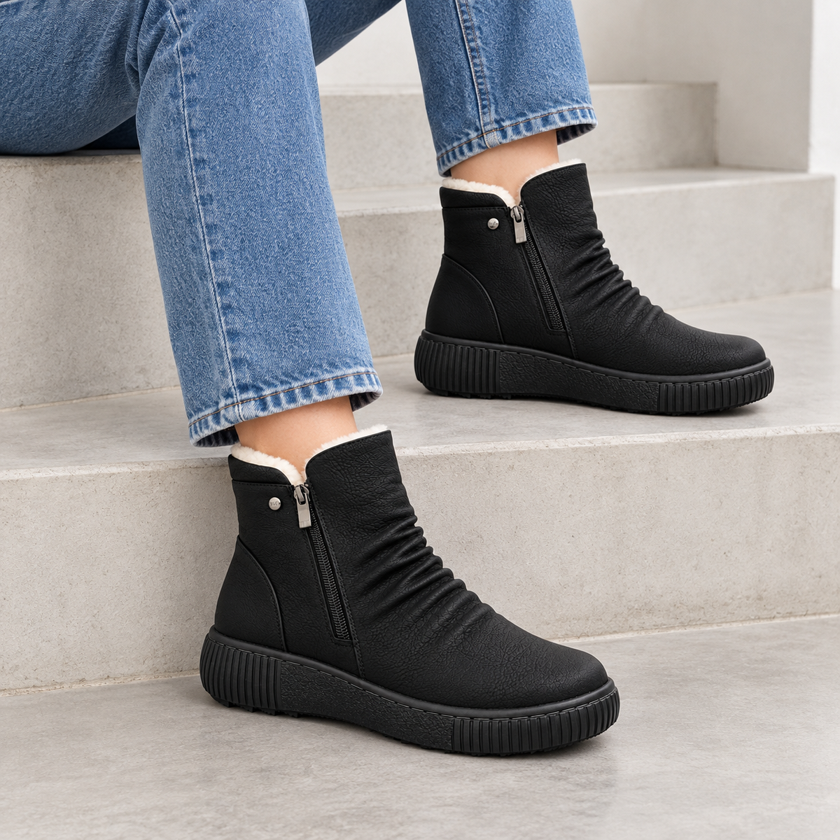 Botki Damskie (36-42) 12Par M218-1 BLACK