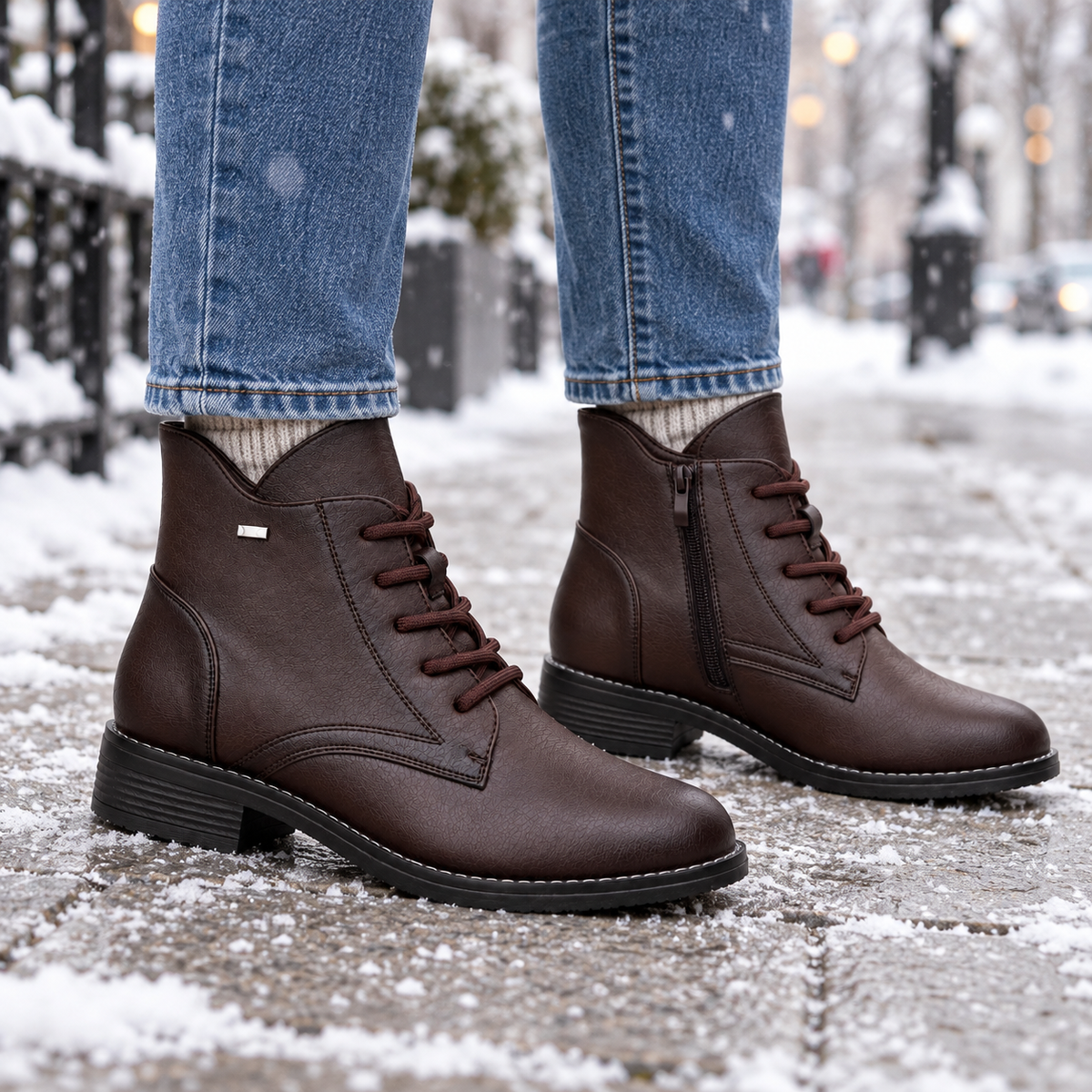 Botki Damskie (36-41) 12Par 6777-2 BROWN