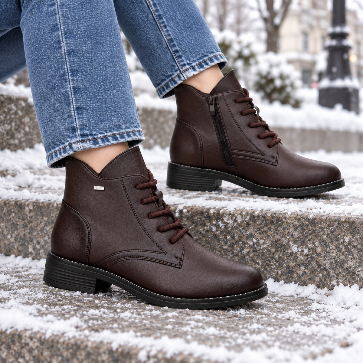 Botki Damskie (36-41) 12Par 6777-2 BROWN