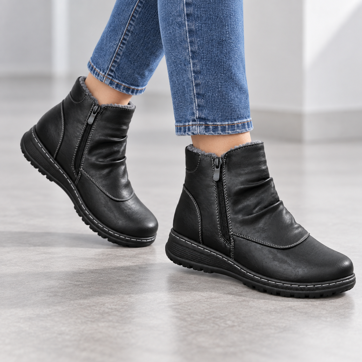 Botki Damskie (36-42) 12Par D51-1 BLACK
