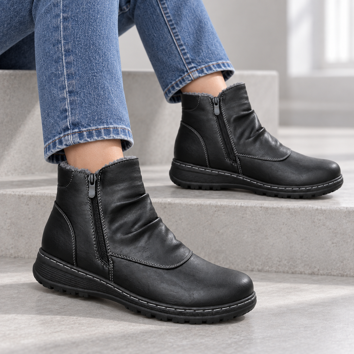 Botki Damskie (36-42) 12Par D51-1 BLACK
