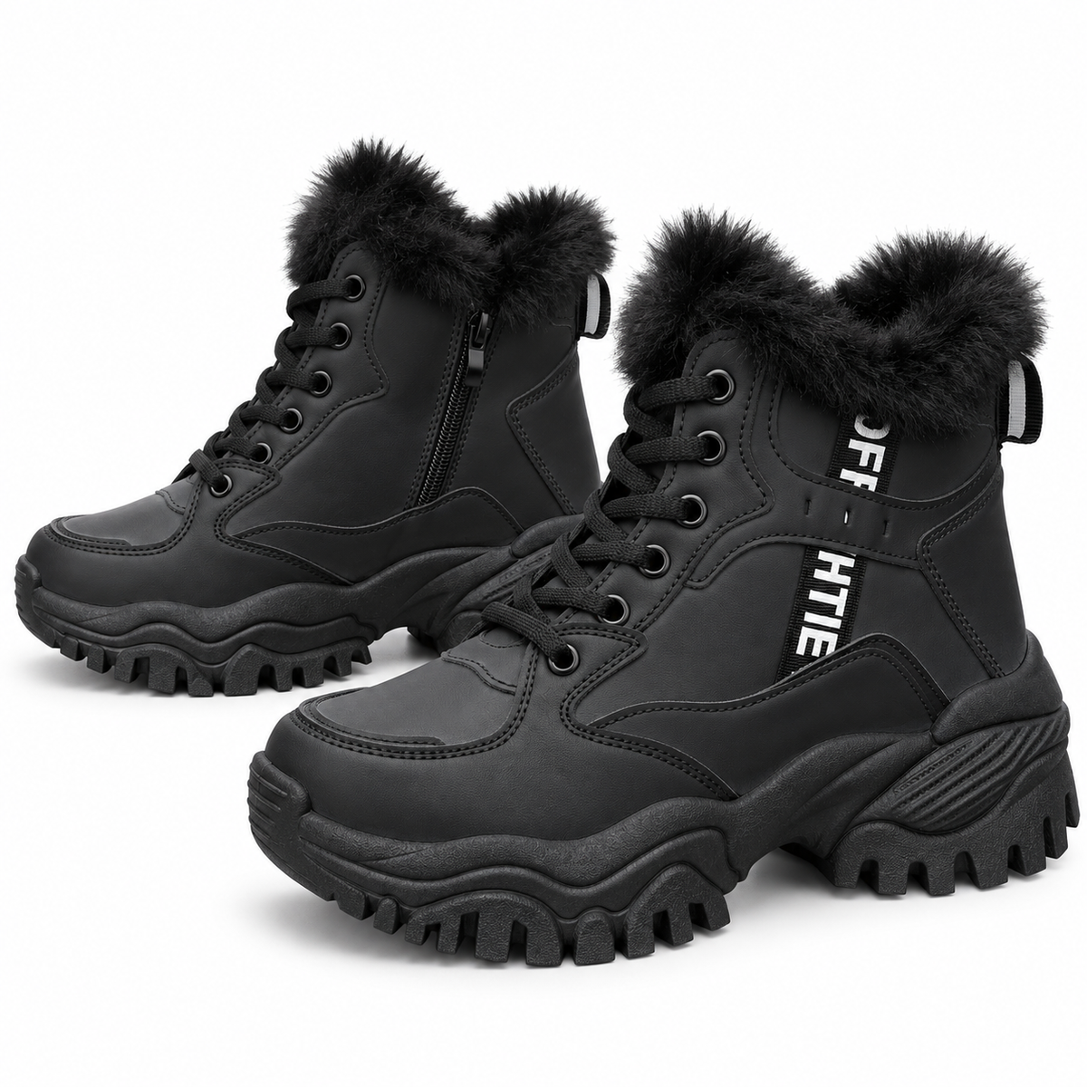 Botki Śniegowce damskie (36-41, 12par) D9303-21 ALL BLACK