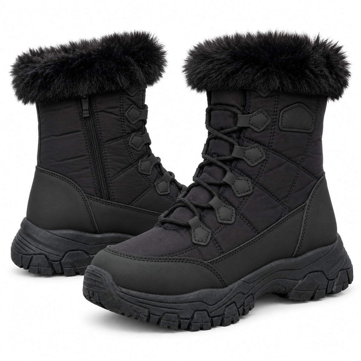 Botki Śniegowce damskie (36-41, 12par) D9158-21 ALL BLACK