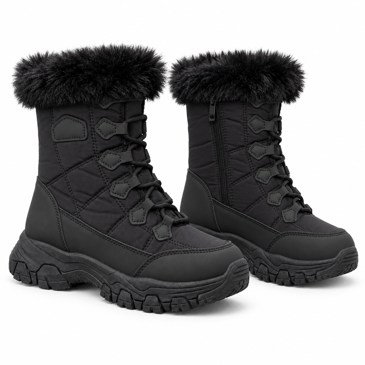 Botki Śniegowce damskie (36-41, 12par) D9158-21 ALL BLACK