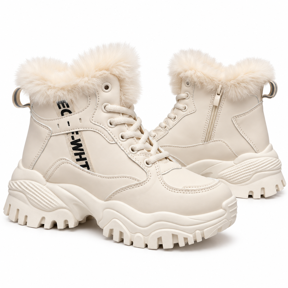 Botki Śniegowce damskie (36-41, 12par) D9303-4 BEIGE