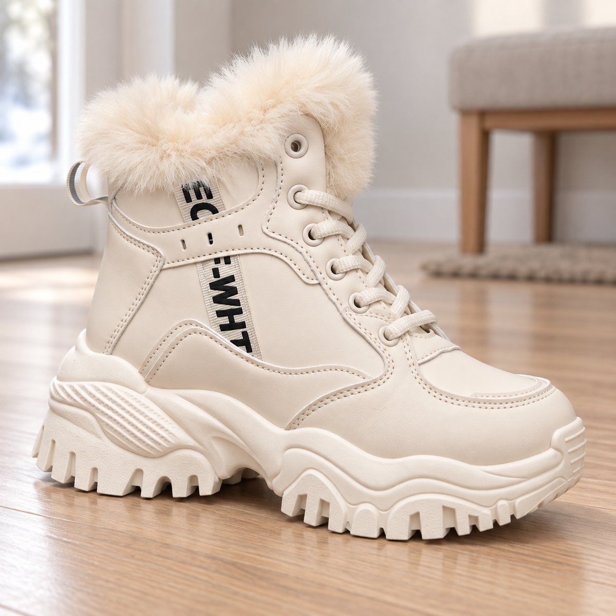 Botki Śniegowce damskie (36-41, 12par) D9303-4 BEIGE