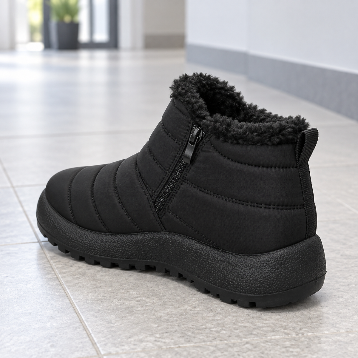 Botki Śniegowce damskie-OCIEPLANE (36-42, 12par) D7513-21 BLACK