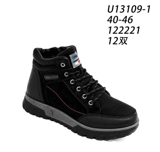 Botki Męskie (40-46) 12Par U13109-1 BLACK
