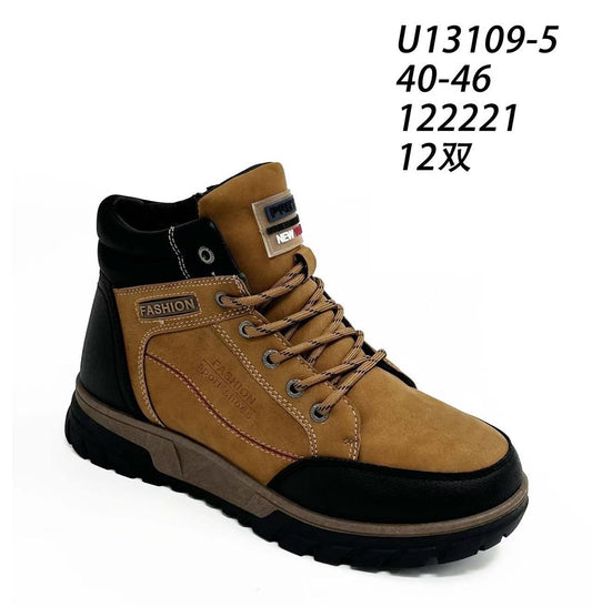Botki Męskie (40-46) 12Par U13109-5 BROWN