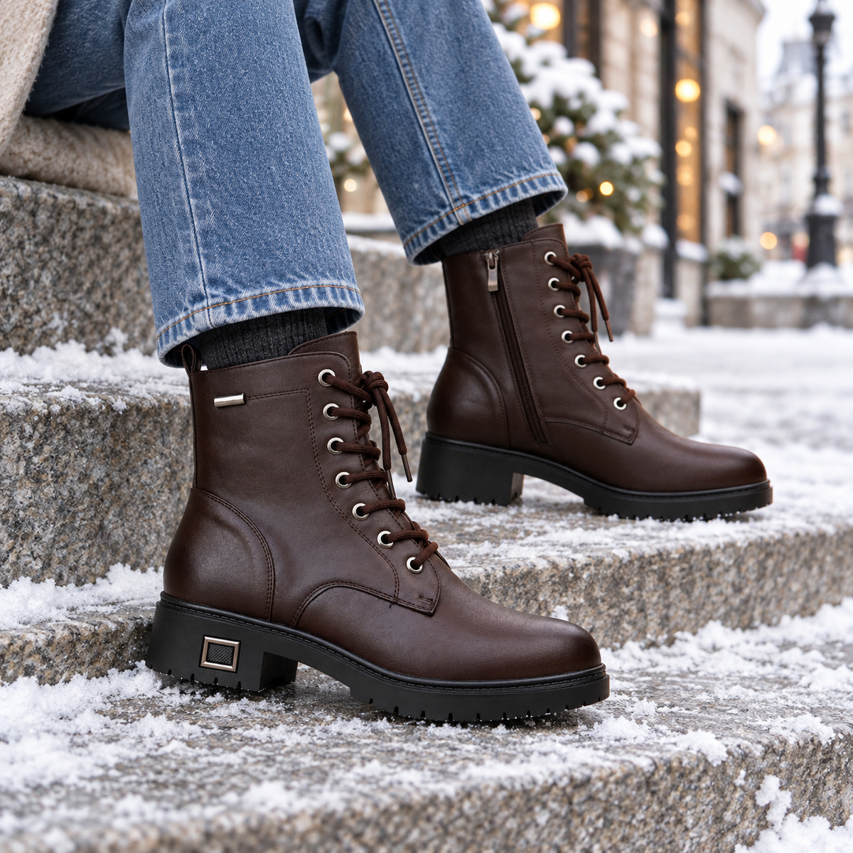 Botki Damskie (36-41) 12Par 2910-4 BROWN
