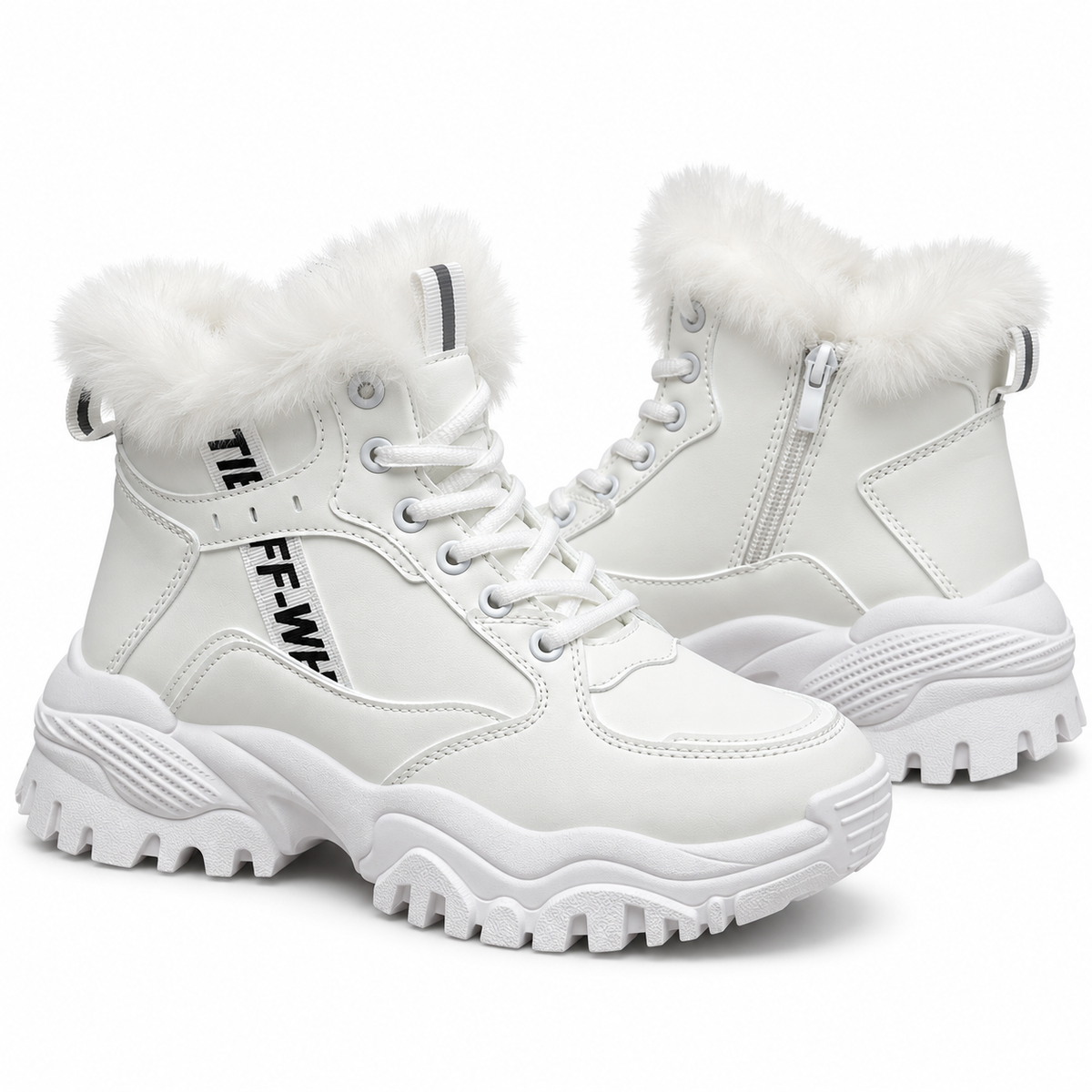 Botki Śniegowce damskie (36-41, 12par) D9303-8 WHITE