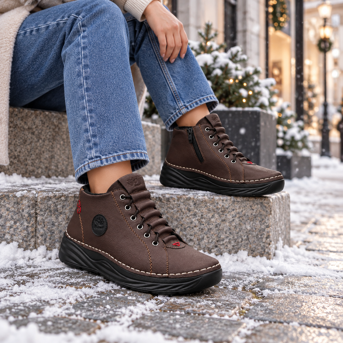 Botki Damskie (36-41) 12Par 9592-2 BROWN