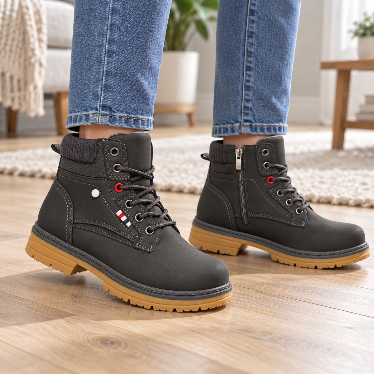 Botki Damskie (36-41) 12Par D9806-4 GREY
