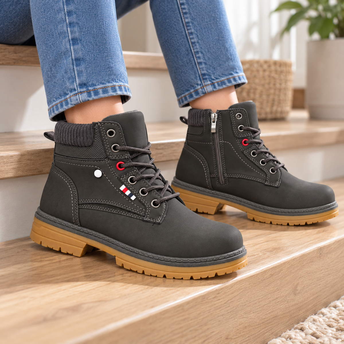 Botki Damskie (36-41) 12Par D9806-4 GREY