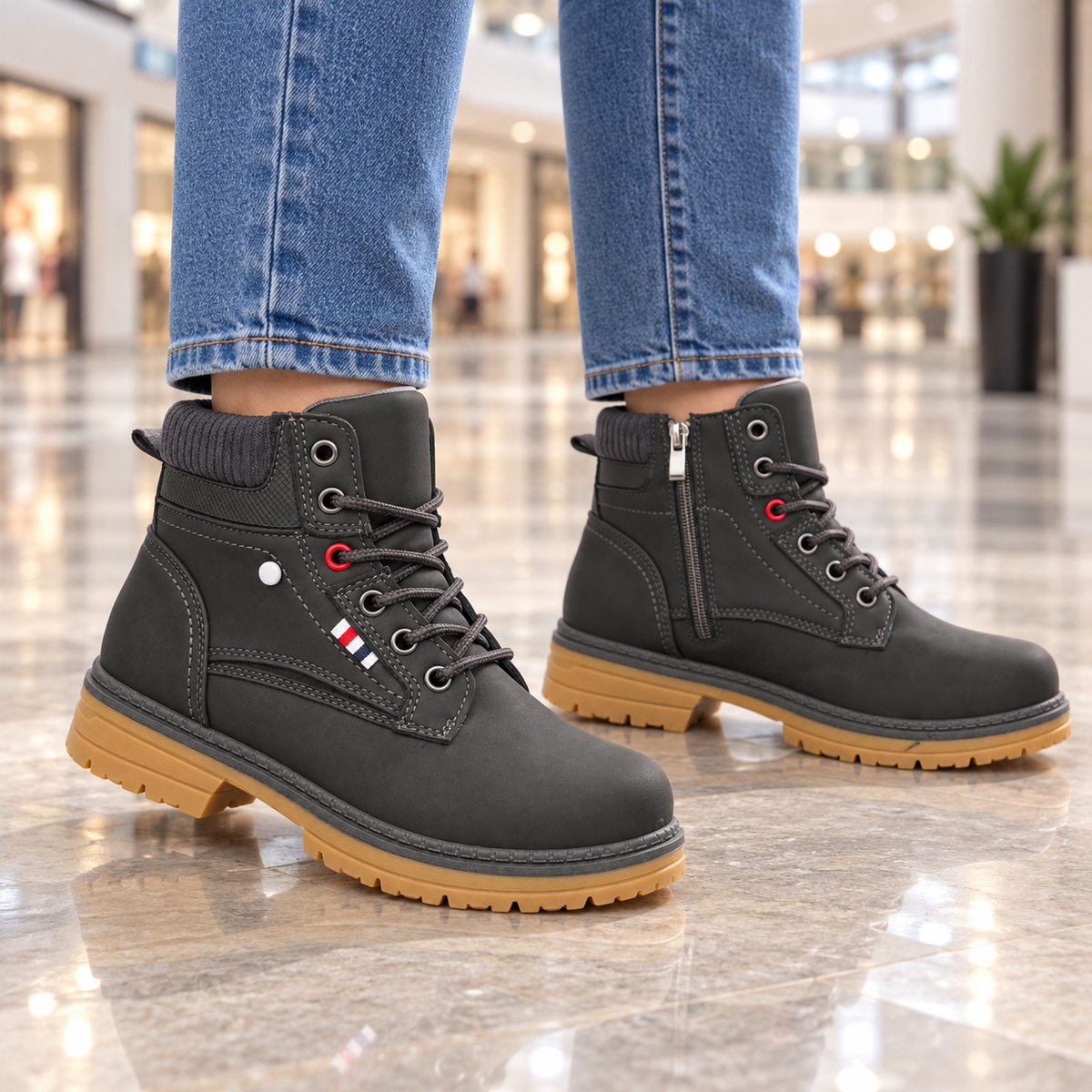 Botki Damskie (36-41) 12Par D9806-4 GREY