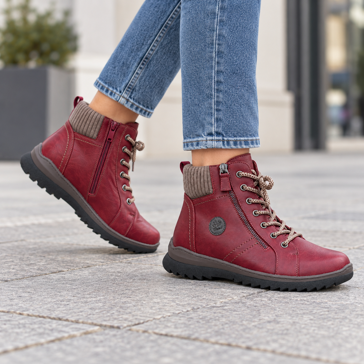 Botki Damskie (36-42) 12Par 9819-4 RED