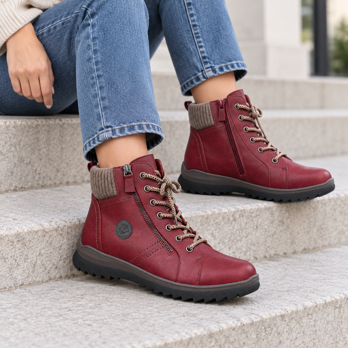 Botki Damskie (36-42) 12Par 9819-4 RED