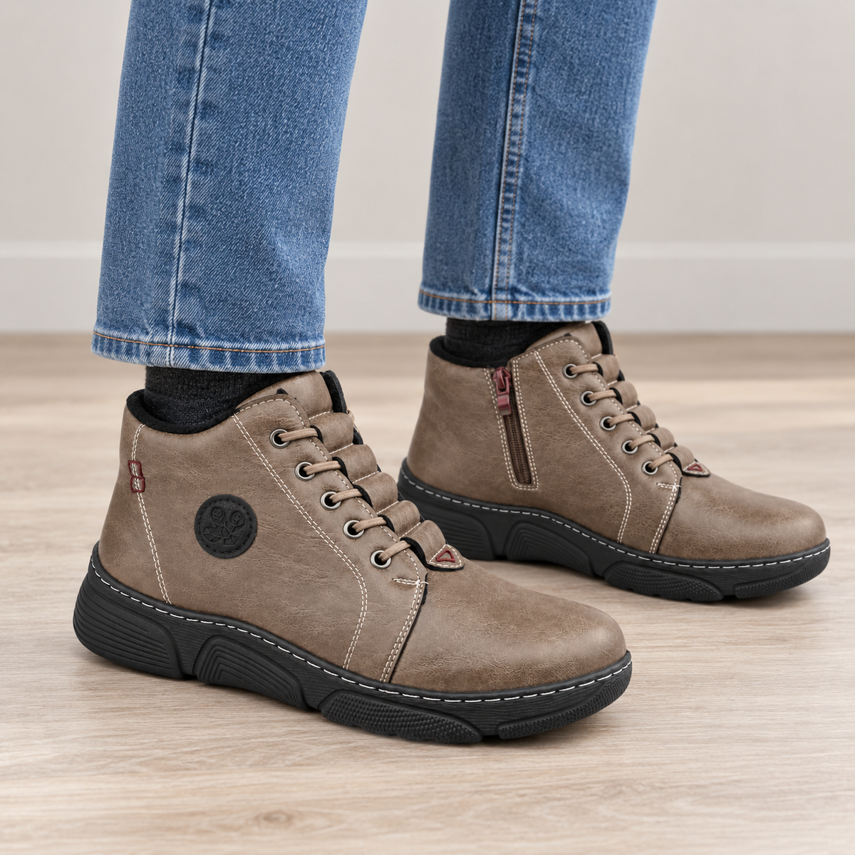 Botki Damskie (36-42) 12Par D1501-2 KHAKI