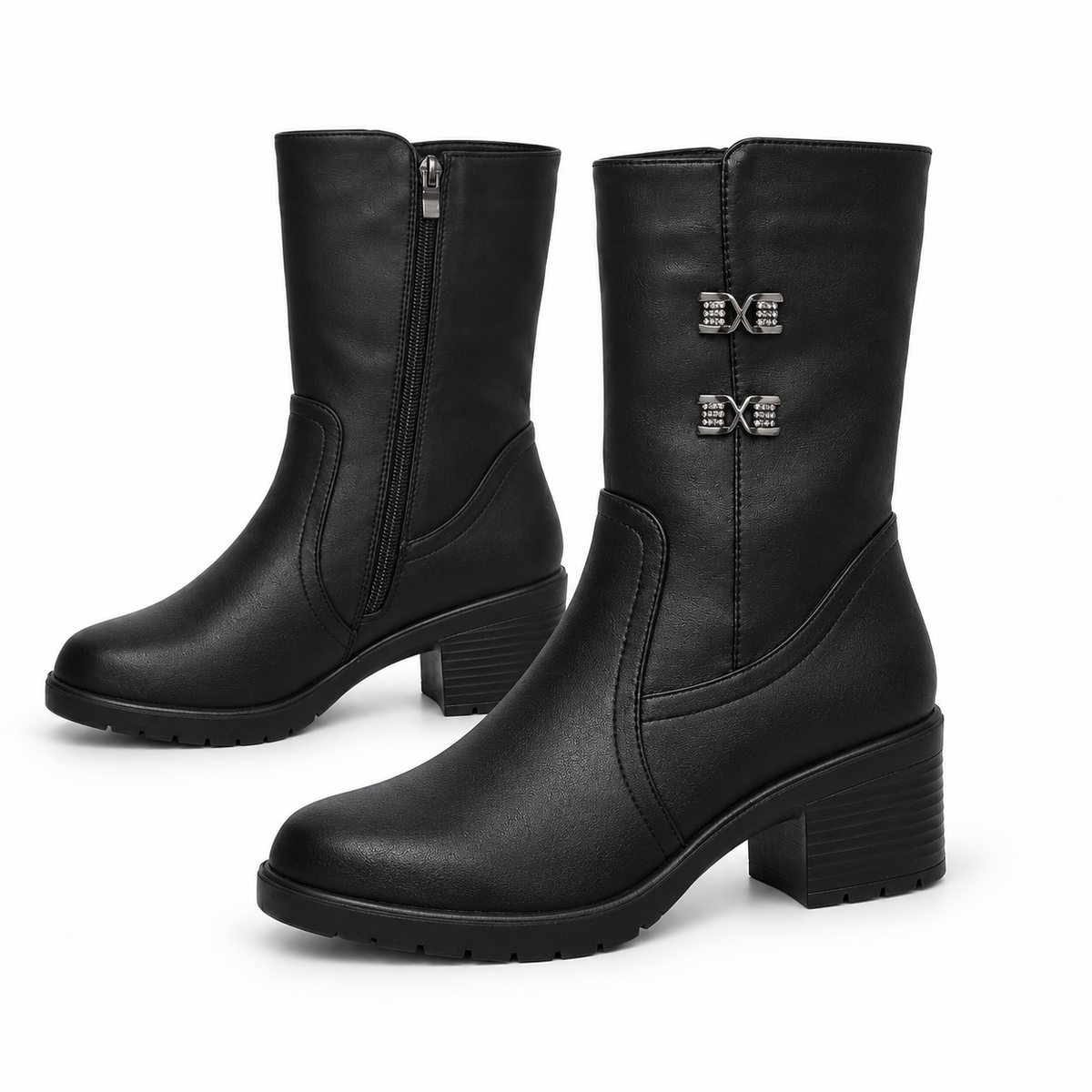 Botki Damskie (36-42) 12Par D7134-21 ALL BLACK