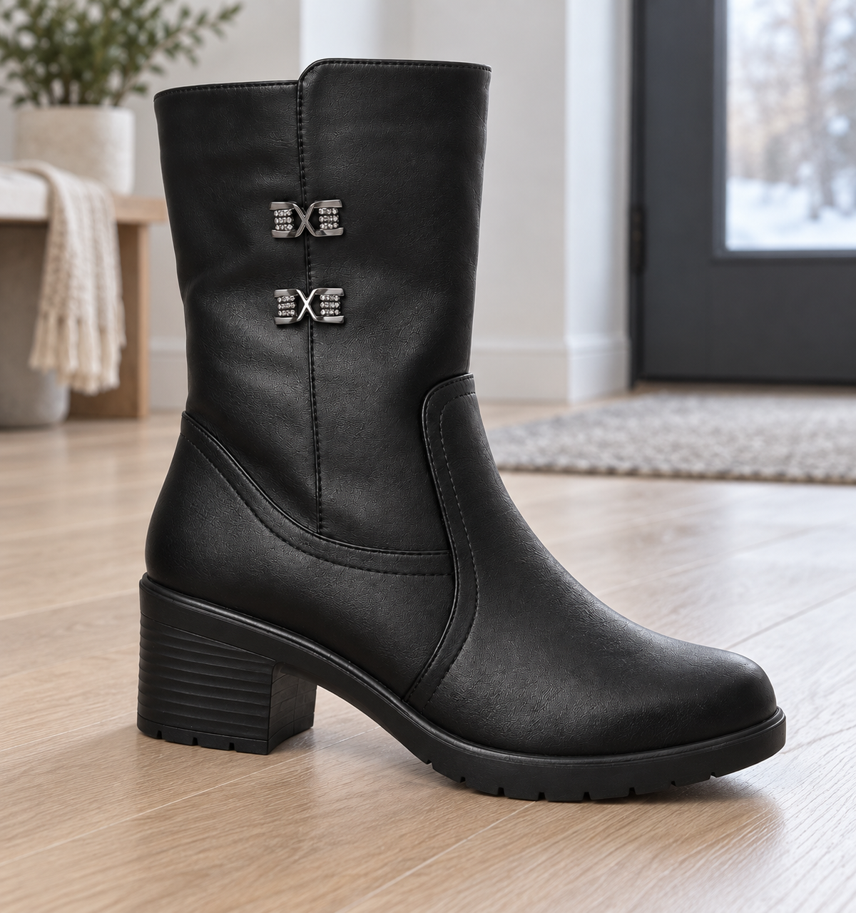 Botki Damskie (36-42) 12Par D7134-21 ALL BLACK