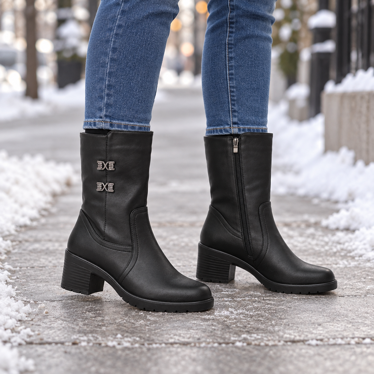 Botki Damskie (36-42) 12Par D7134-21 ALL BLACK