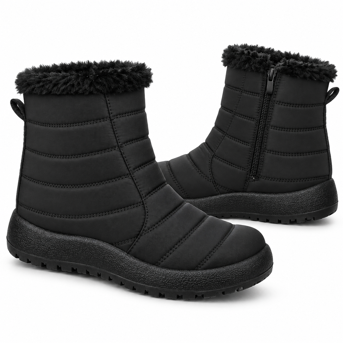 Botki Śniegowce damskie-OCIEPLANE (36-42, 12par) D7550-21 ALL BLACK
