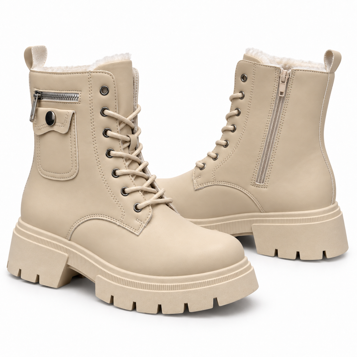 Botki Śniegowce damskie (36-41, 12par) D6501-4 BEIGE
