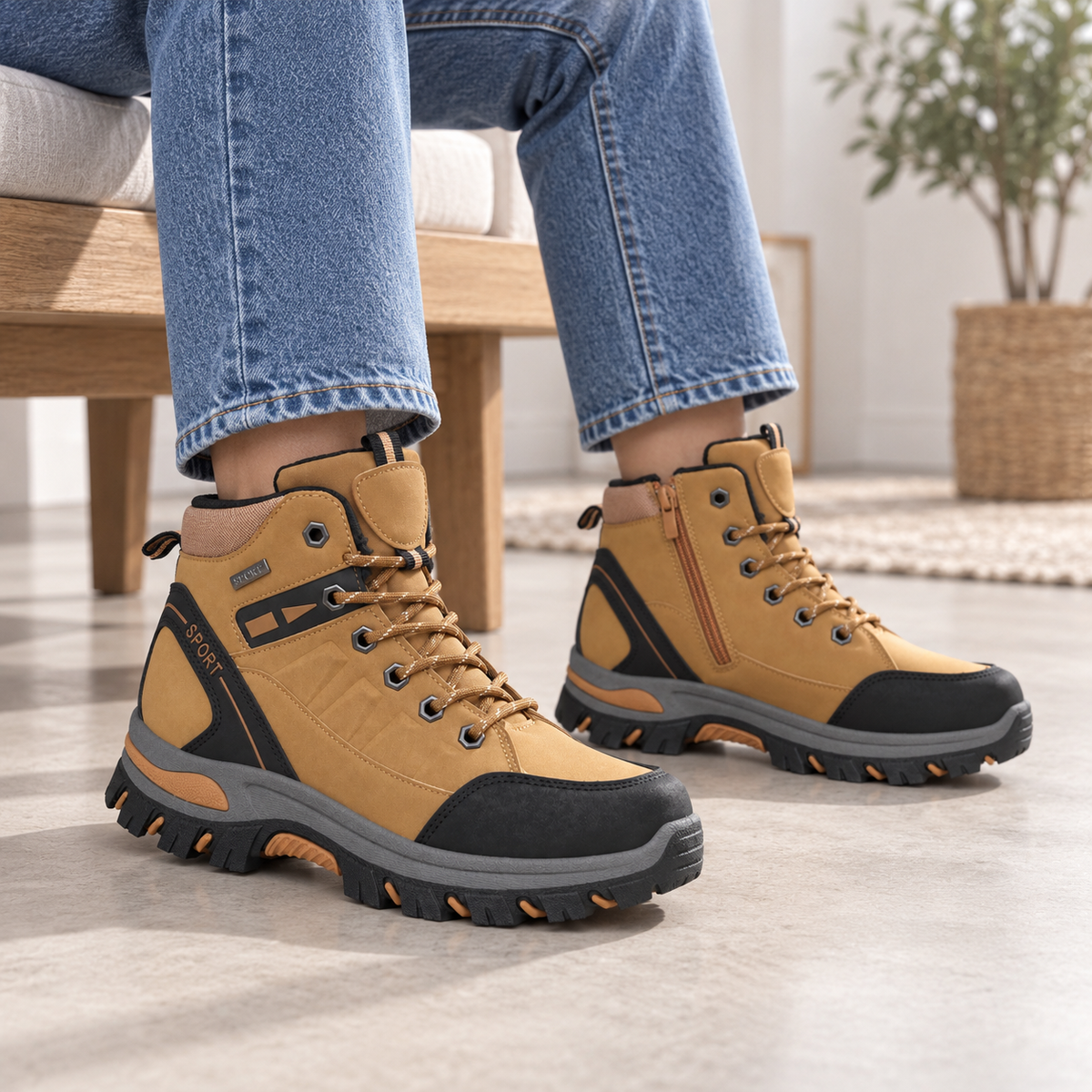 Botki Damskie (36-41) 12Par D6976-7 YELLOW
