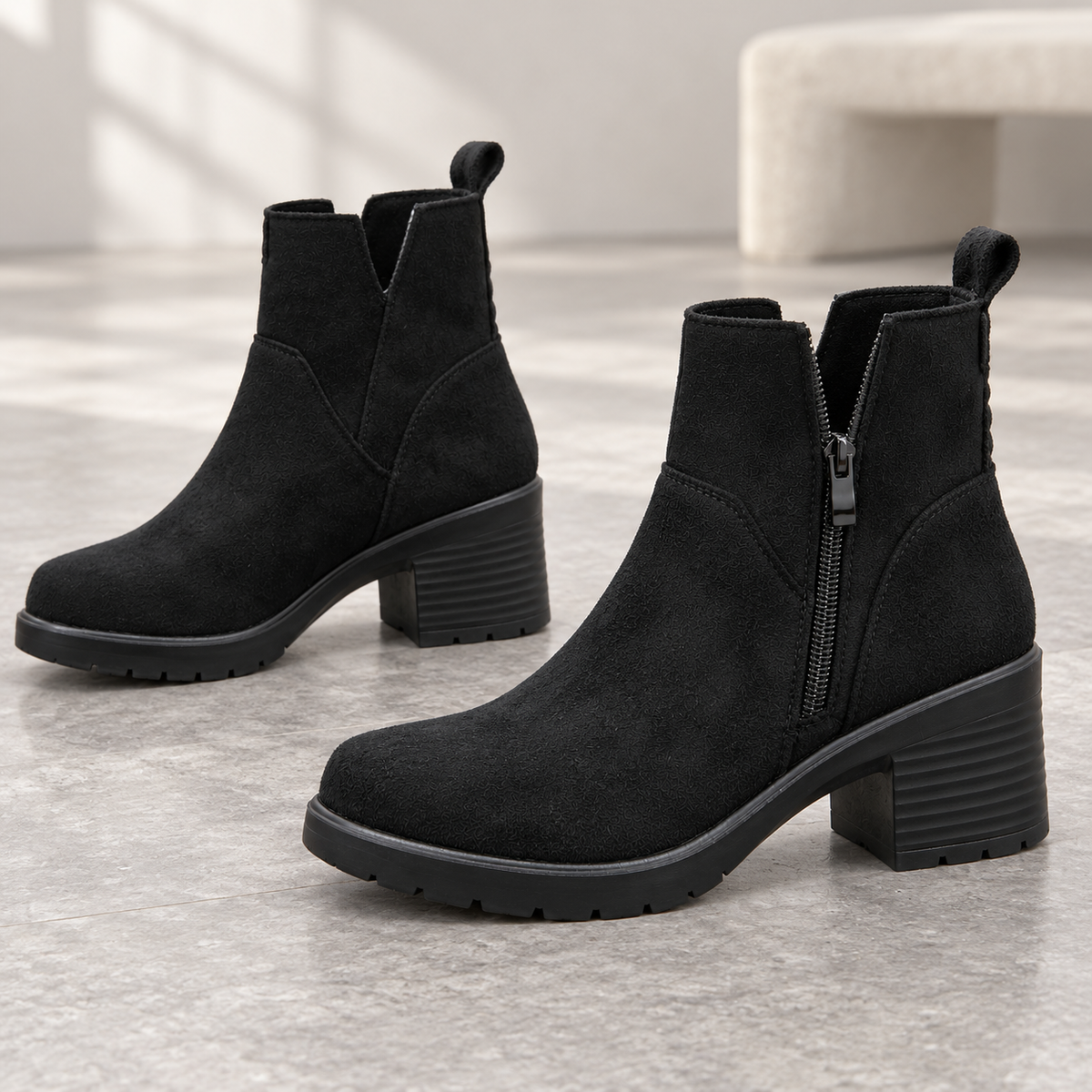 Botki Damskie (36-42) 12Par D7137-21 ALL BLACK