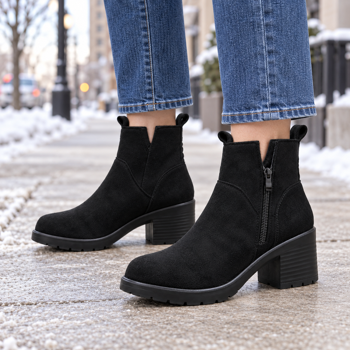 Botki Damskie (36-42) 12Par D7137-21 ALL BLACK