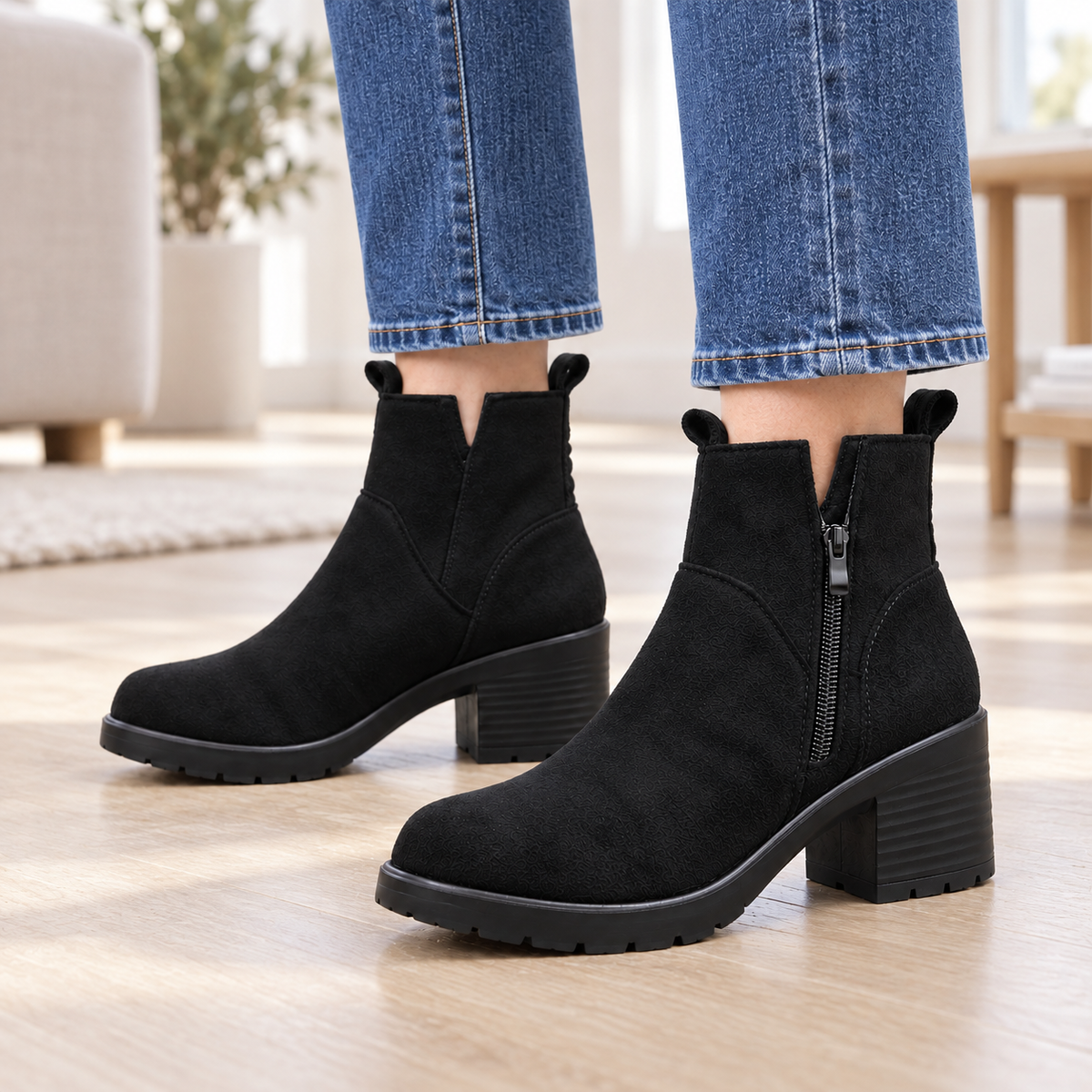 Botki Damskie (36-42) 12Par D7137-21 ALL BLACK