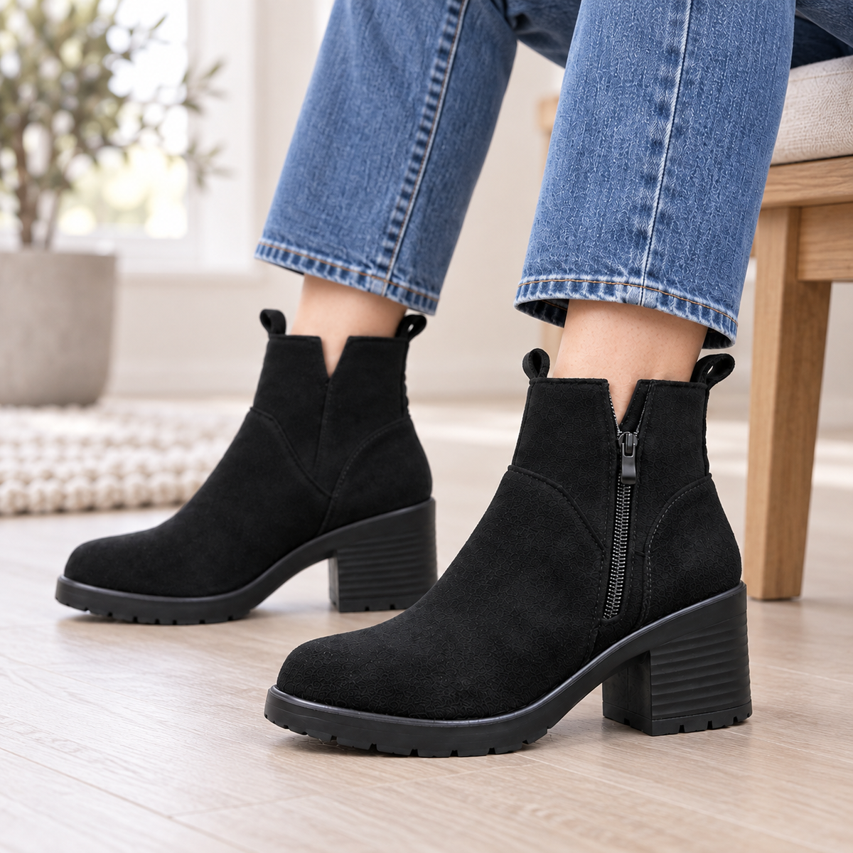 Botki Damskie (36-42) 12Par D7137-21 ALL BLACK